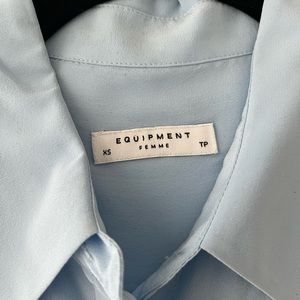 Baby blue 100% silk blouse